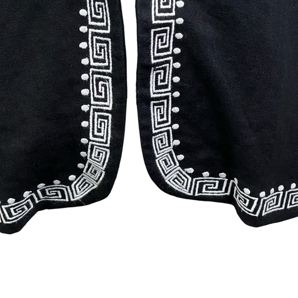 Parisian Signature Linen Blazer Women's 10 Embroidered Black Long Sleeve - Picture 4 of 13